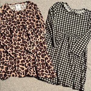 Leopard and Checkered Pattern Dresses